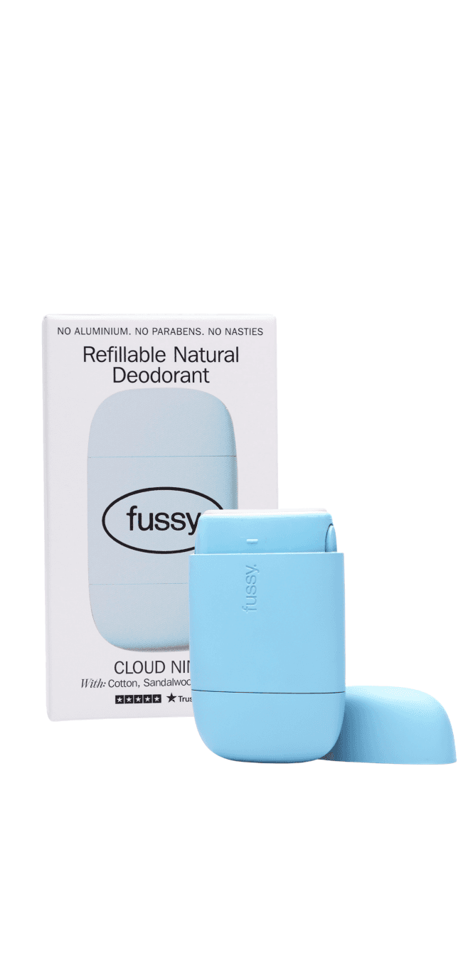 Fussy Cloud Nine Refillable Natural Deodorant, Starter Pack, 40g - NEW RRP £12.99
