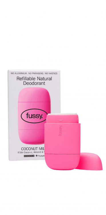 FUSSY Coconut Milk Refillable Natural Deodorant, Starter Pack, 40g - NEW RRP £12.99