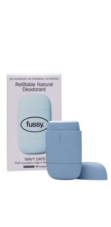 FUSSY Wavy Days Refillable Natural Deodorant, Starter Pack, 40g - NEW RRP £12.99