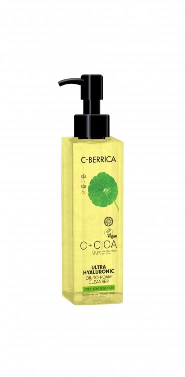 C+CICA C-BERRICA ULTRA HYALURONIC OIL-TO-FOAM CLEANSER - daily light solution.  150ml - RRP £8.99