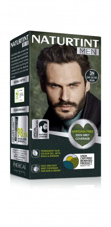 Naturtint Men Permanent Hair Colour Gel 3N Dark Chestnut Brown (170ml) - RRP £11.99
