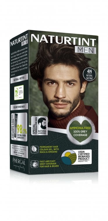 Naturtint Men Permanent Hair Colour Gel 4N Natural Chestnut (170ml) - RRP £11.99