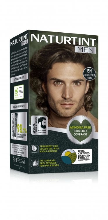 Naturtint Men Permanent Hair Colour Gel 5N Light Chestnut Brown (170ml) - RRP £11.99