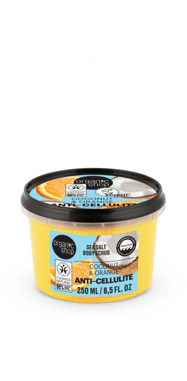 Organic Shop Anti-Cellulite Sea Salt Body Scrub. Coconut & Orange (250ml) - RRP £5.49