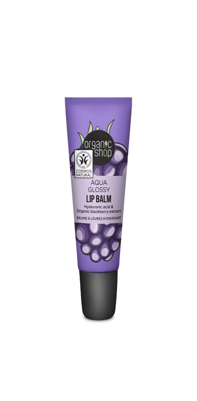 Organic Shop Aqua Glossy Lip Balm Hyaluron Therapy with Hyaluronic Acid and Blackberry Extract (10ml) - RRP £4.99