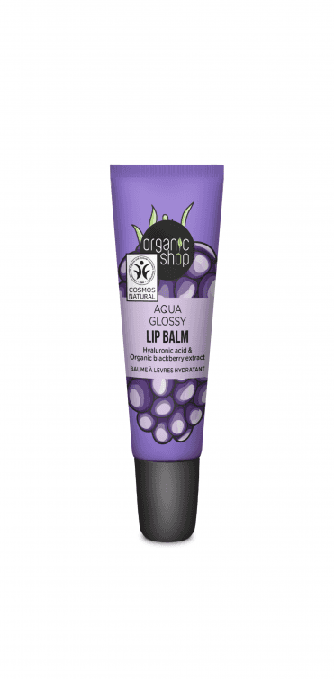 Organic Shop Aqua Glossy Lip Balm Hyaluron Therapy with Hyaluronic Acid and Blackberry Extract (10ml) - RRP £4.99