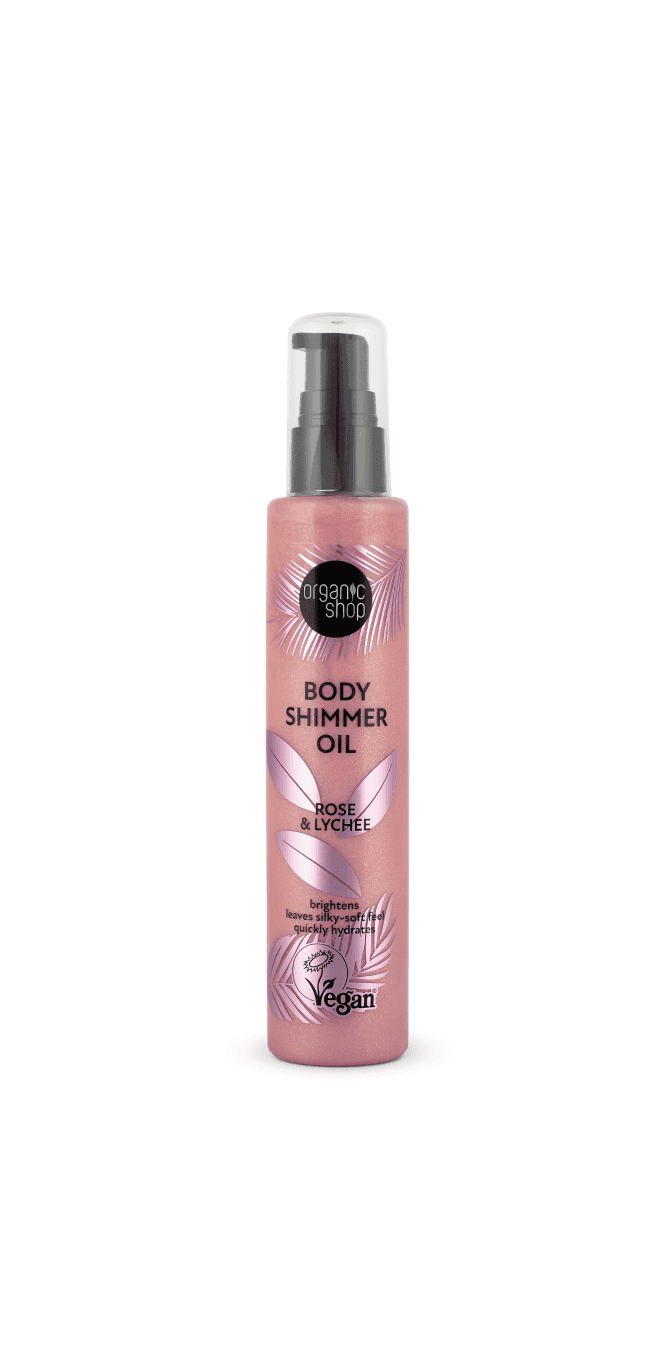 Organic Shop Body Shimmer Oil. Rose & Lychee (100ml) - RRP £10.99