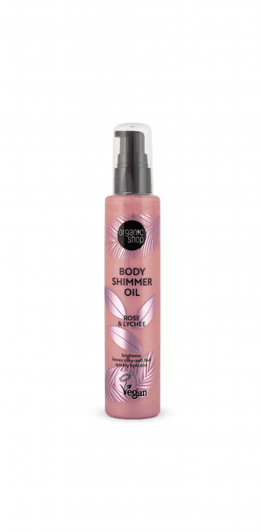 Organic Shop Body Shimmer Oil. Rose & Lychee (100ml) - RRP £10.99