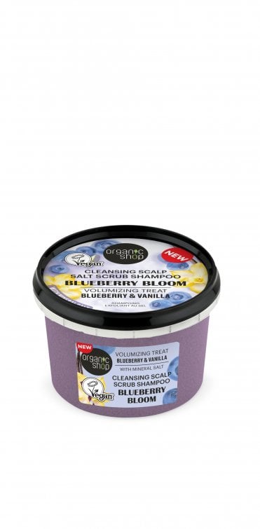 Organic Shop Cleansing Scalp Salt Scrub Shampoo Blueberry Bloom Volumizing Treat Blueberry & Vanilla (250ml) - RRP £5.99