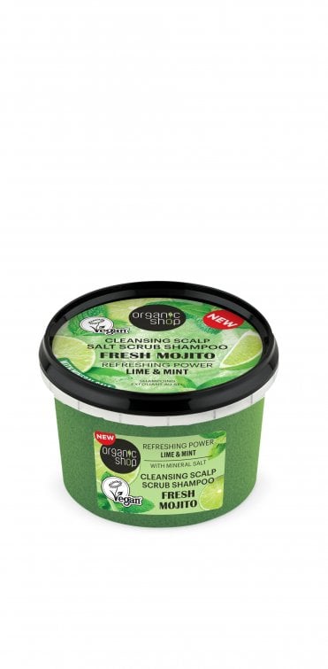 Organic Shop Cleansing Scalp Salt Scrub Shampoo Fresh Mojito Refreshing Power Lime & Mint (250ml) - RRP £5.99