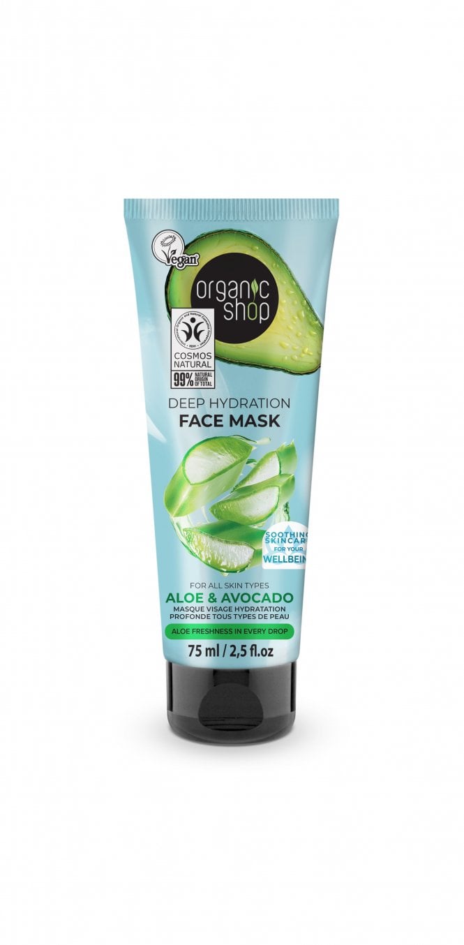 Organic Shop Deep Hydration Face Mask for all skin types Aloe and Avocado (75ml) - RRP £5.49