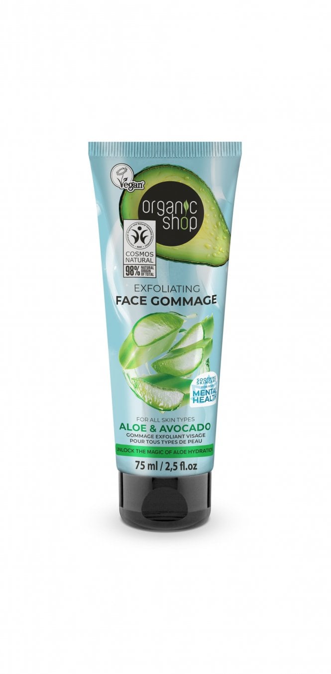 Organic Shop Exfoliating Face Gommage for all skin types Aloe and Avocado (75ml) - RRP £5.49
