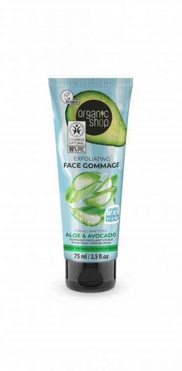 Organic Shop Exfoliating Face Gommage for all skin types Aloe and Avocado (75ml) - RRP £5.49