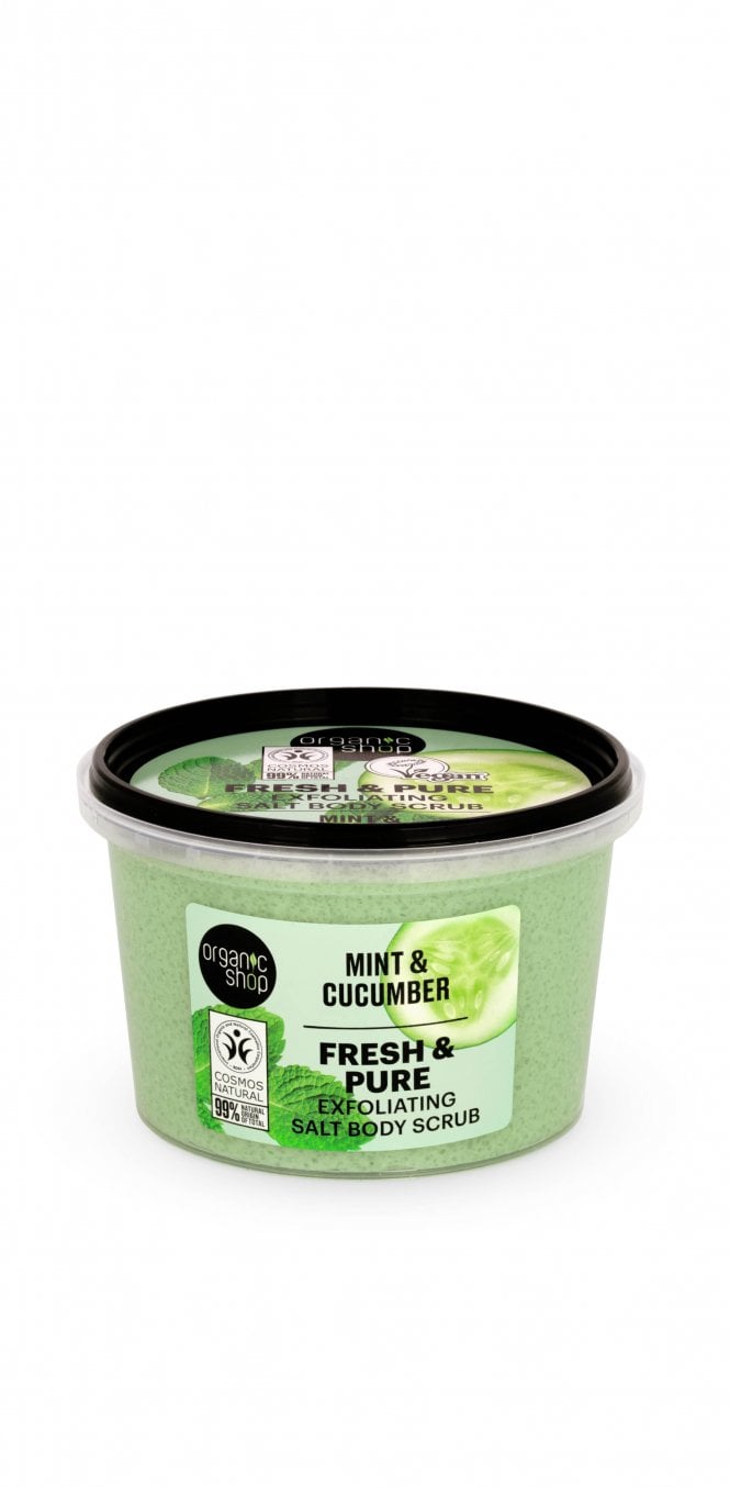 Organic Shop Fresh & Pure Exfoliating Salt Body Scrub Mint and Cucumber (250ml) - RRP £5.49