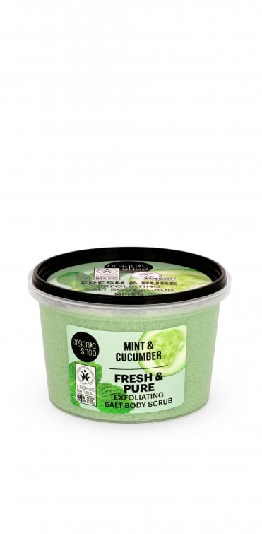 Organic Shop Fresh & Pure Exfoliating Salt Body Scrub Mint and Cucumber (250ml) - RRP £5.49