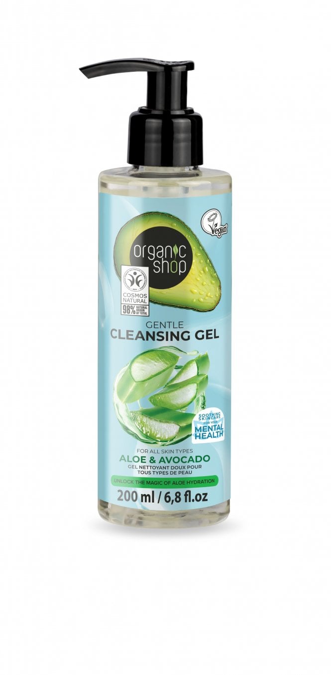 Organic Shop Gentle Cleansing Gel for all skin types Aloe and Avocado (200ml) - RRP £5.49