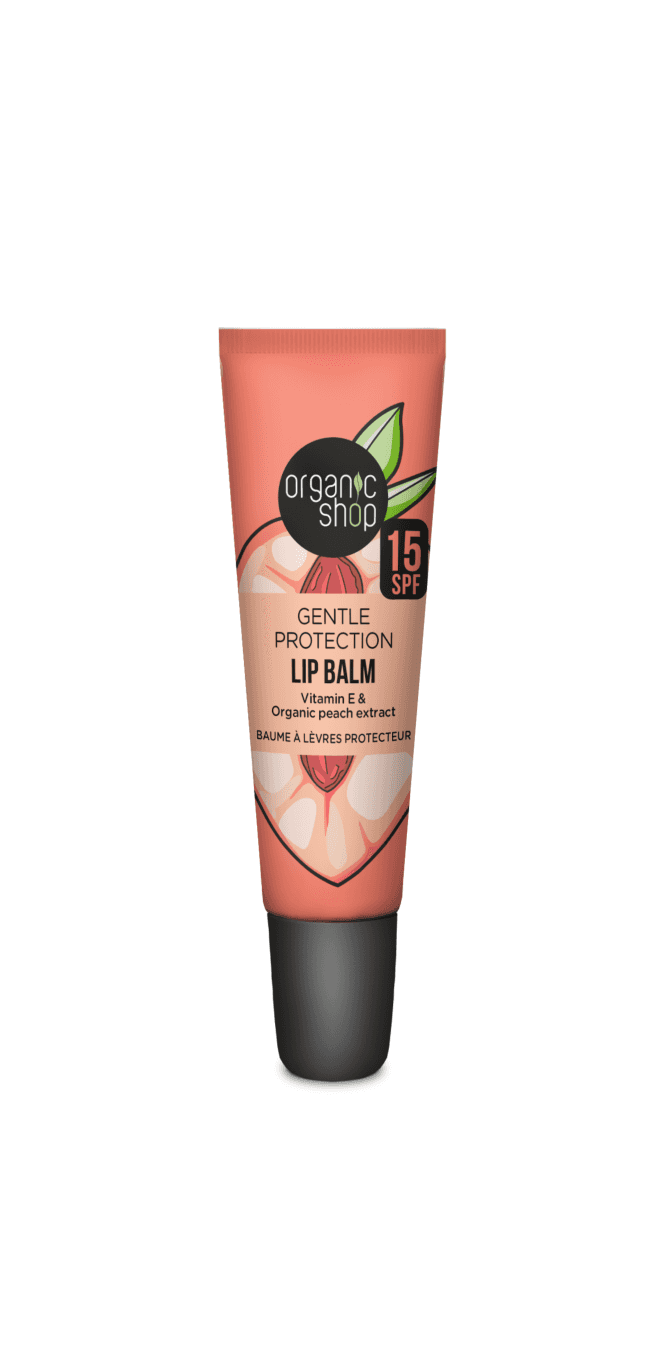 Organic Shop Gentle Protection Vitamin Booster Lip Balm SPF 15 with Vitamin E and Peach extracts (10ml) - RRP £4.99