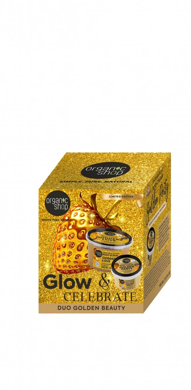 Organic Shop Glow & Celebrate Golden Beauty Set (250ml+100ml) - RRP £7.99