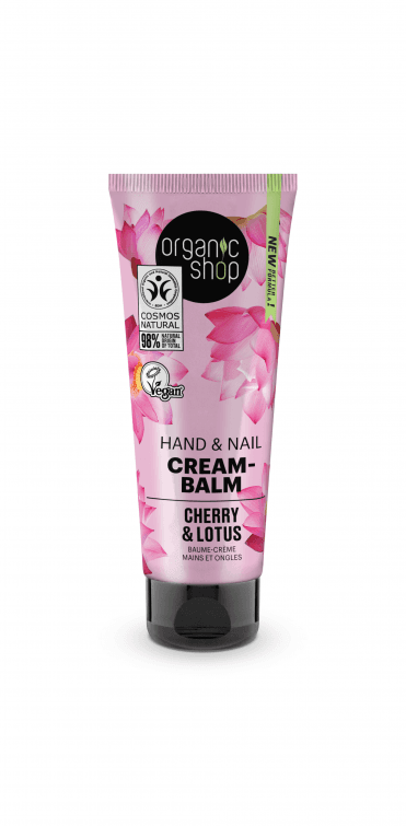 Organic Shop Hand & Nail Cream-Balm Cherry and Lotus (75ml) - RRP £4.99