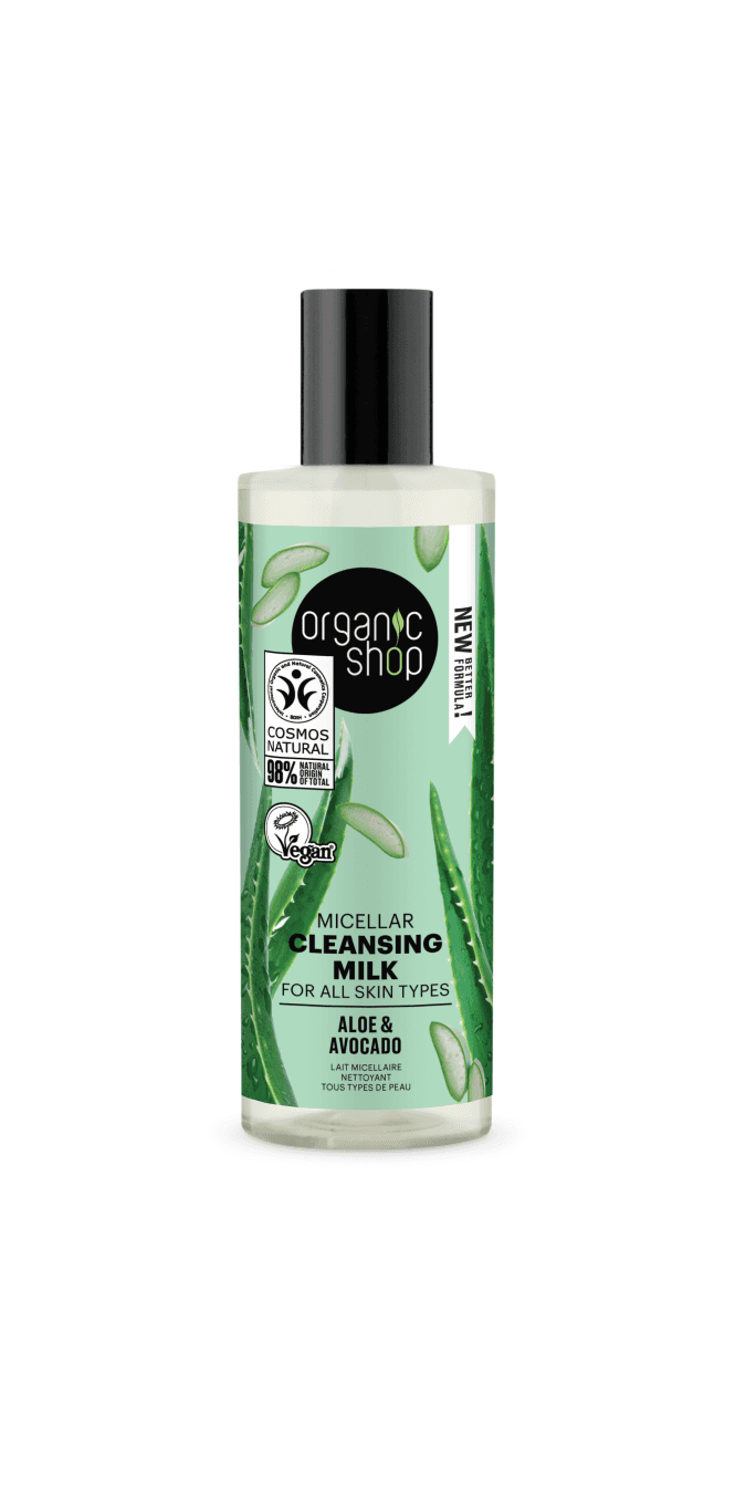 Organic Shop Micellar Cleansing Milk for all skin types Aloe and Avocado (150ml) - RRP £5.49