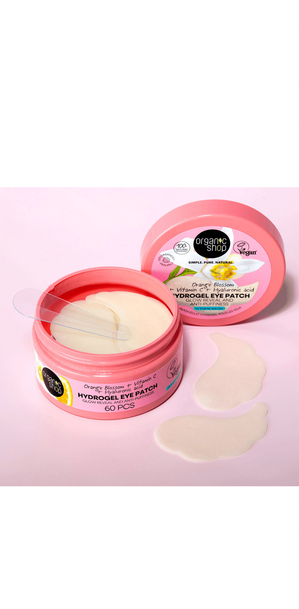 Organic Shop Orange Blossom Hydrogel Eye Patch – 60 Stück, Mit Vitamin C & Hyaluronsäure, Gegen Schwellungen