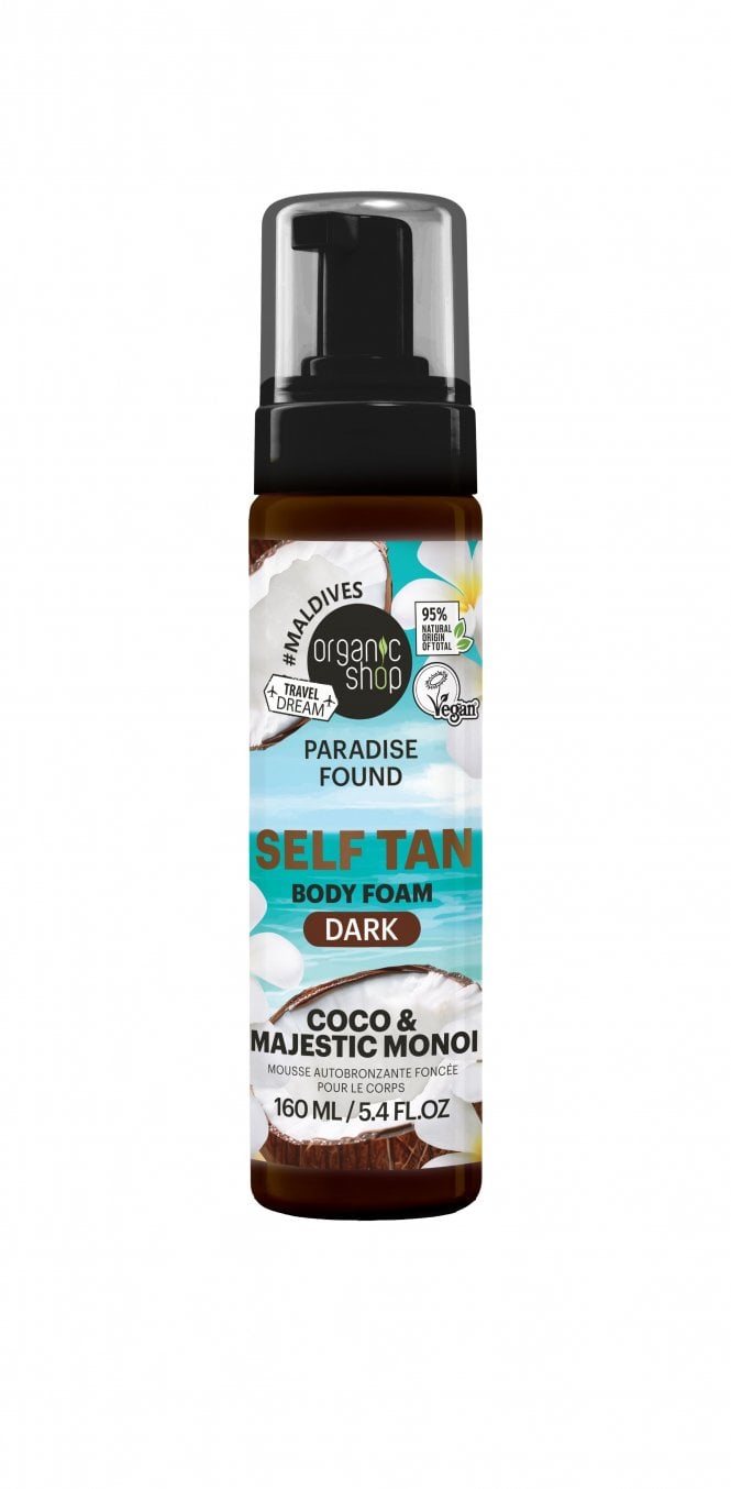 Organic Shop Paradise Found DARK Self Tan Body Foam with Coco & Majestic Monoi (160ml) - RRP £9.99