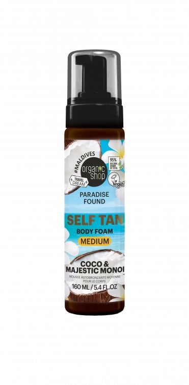 Organic Shop Paradise Found MEDIUM Self Tan Body Foam with Coco & Majestic Monoi (160ml) - RRP £9.99