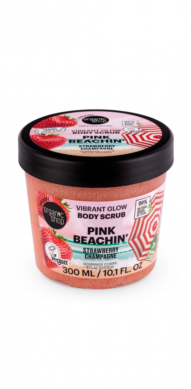 Organic Shop Pink Beachin´ Vibrant Glow Body Scrub. Strawberry Champagne (300ml) - RRP £5.99