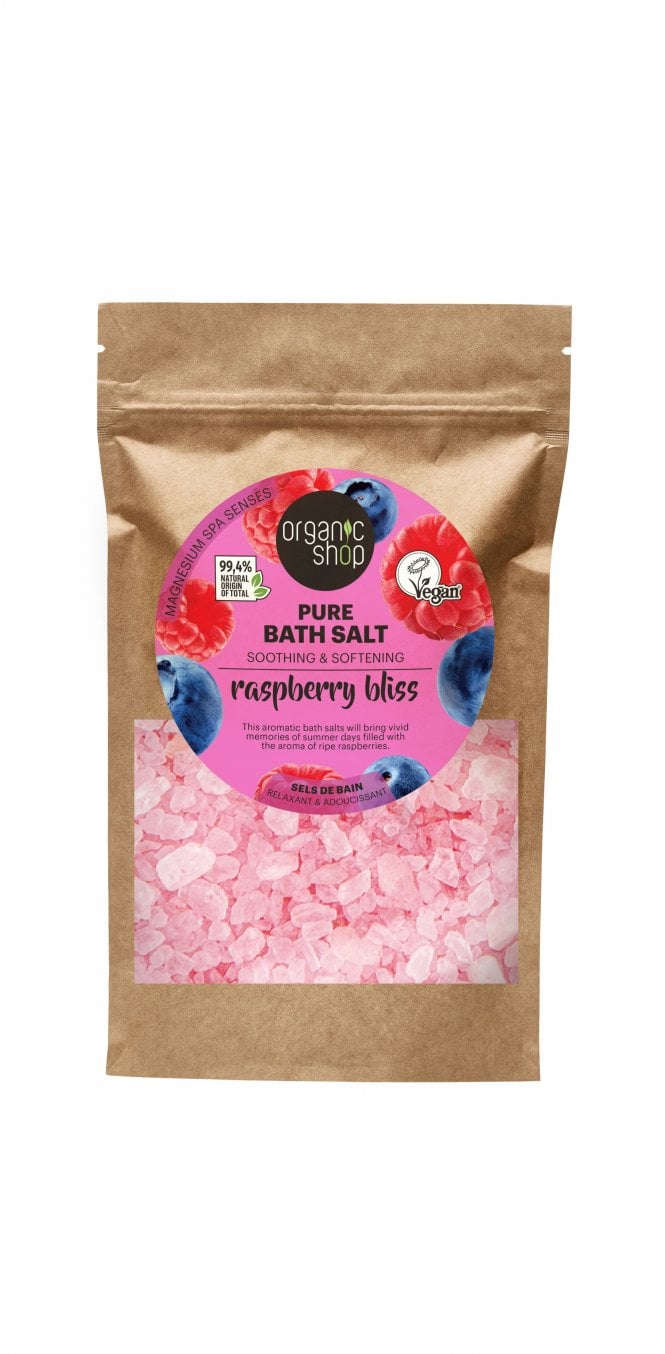 Organic Shop Raspberry Bliss Soothing & Softening Pure Bath Salt (500g) - RRP £5.99