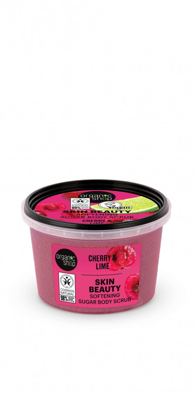 Organic Shop Skin Beauty Softening Sugar Body Scrub Cherry and Lime (250ml) - RRP £5.49