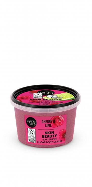 Organic Shop Skin Beauty Softening Sugar Body Scrub Cherry and Lime (250ml) - RRP £5.49