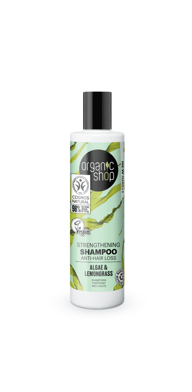 Organic Shop Strengthening Shampoo Anti-Hair Loss Algae and Lemongrass (280ml) - RRP £4.99