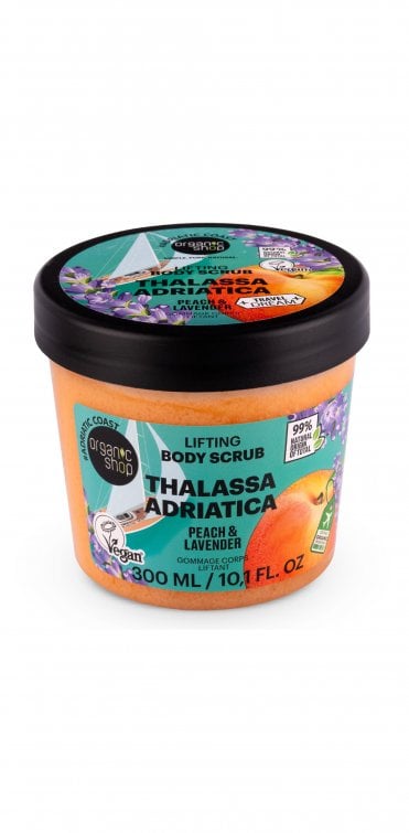 Organic Shop Thalassa Adriatica Lifting Body Scrub. Peach & Lavender (300ml) - RRP £5.99